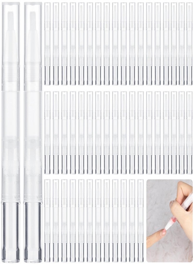 عبوة من 50 قلم زيت فارغ للجلد المحيط بالأظافر، سعة 3 مل، قابل لإعادة التعبئة، شفاف، قابل للدوران، قلم زيت أظافر فارغ برأس فرشاة، أنبوب سائل لنمو الرموش، عبوة ملمع شفاه تجميلي مع أدوات التطبيق - Image 1